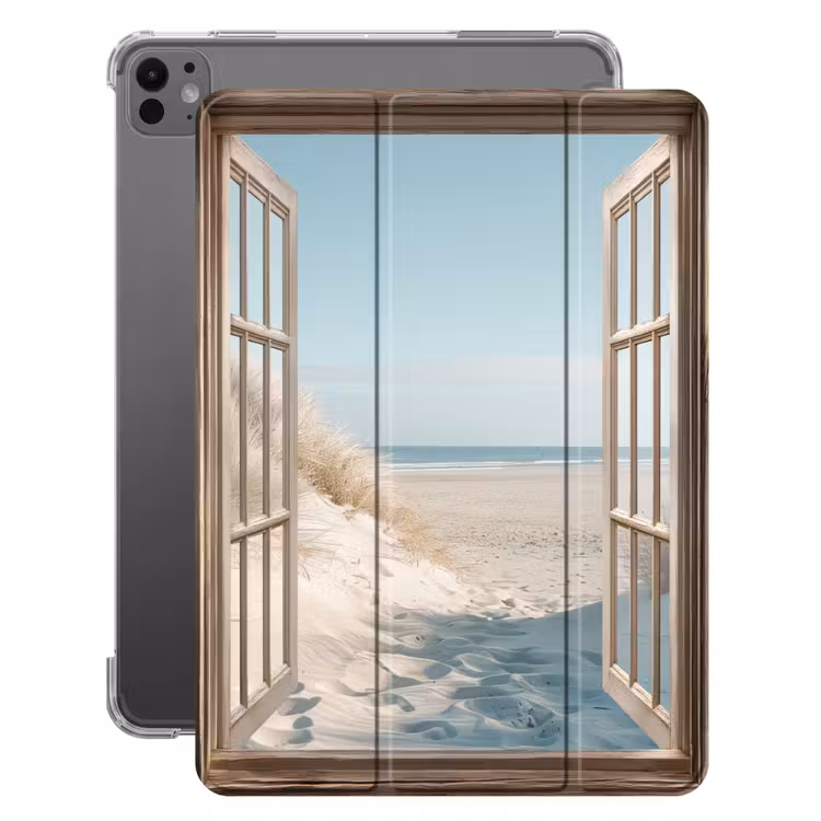iPad-Hülle - Aussicht - Hochgras - Dünen - Meer - Landschaft — 1