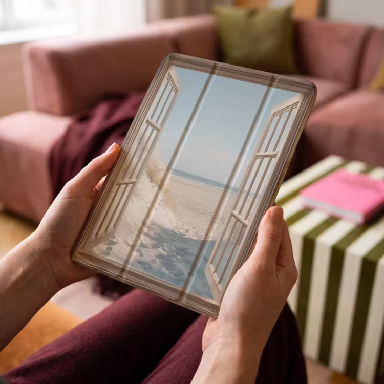 iPad-Hülle - Aussicht - Hochgras - Dünen - Meer - Landschaft — 4