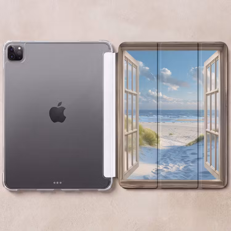 iPad-Hülle - Aussicht - Strand - Fenster - Dünen - Meer — 6