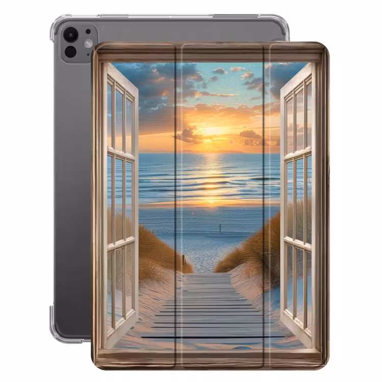 iPad-Hülle - Durchblick - Strand - Weg - Sonnenuntergang — 1