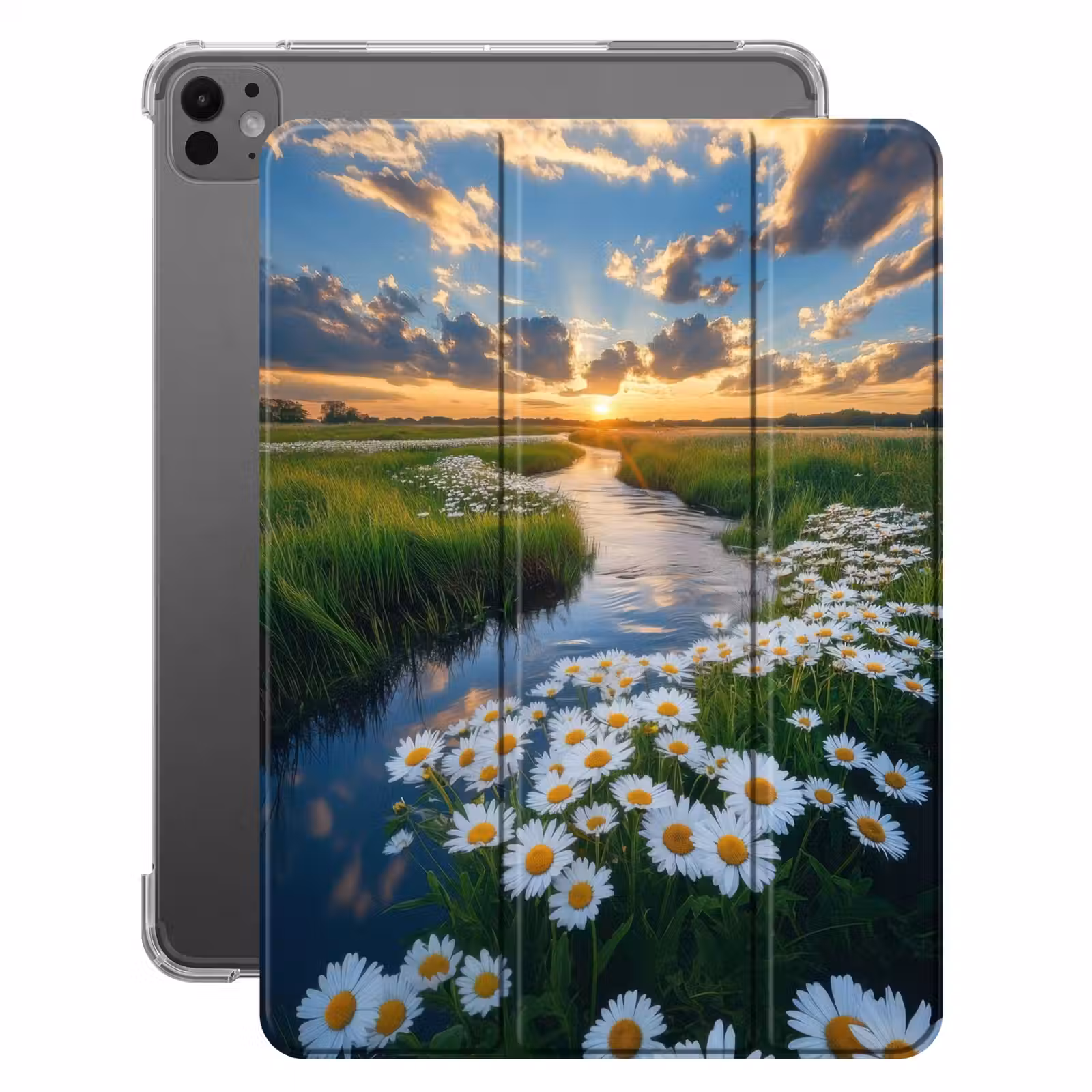 iPad-Hülle - Strom - Landschaft - Gänseblümchen — 1