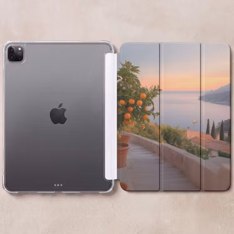 iPad-Hülle - Mittelmeer - Orange - Hügel - Meer — 6