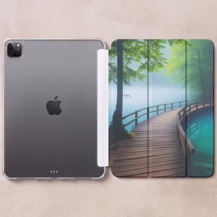 iPad-Hülle - Brücke - Wasser - Fluss - Wald — 6