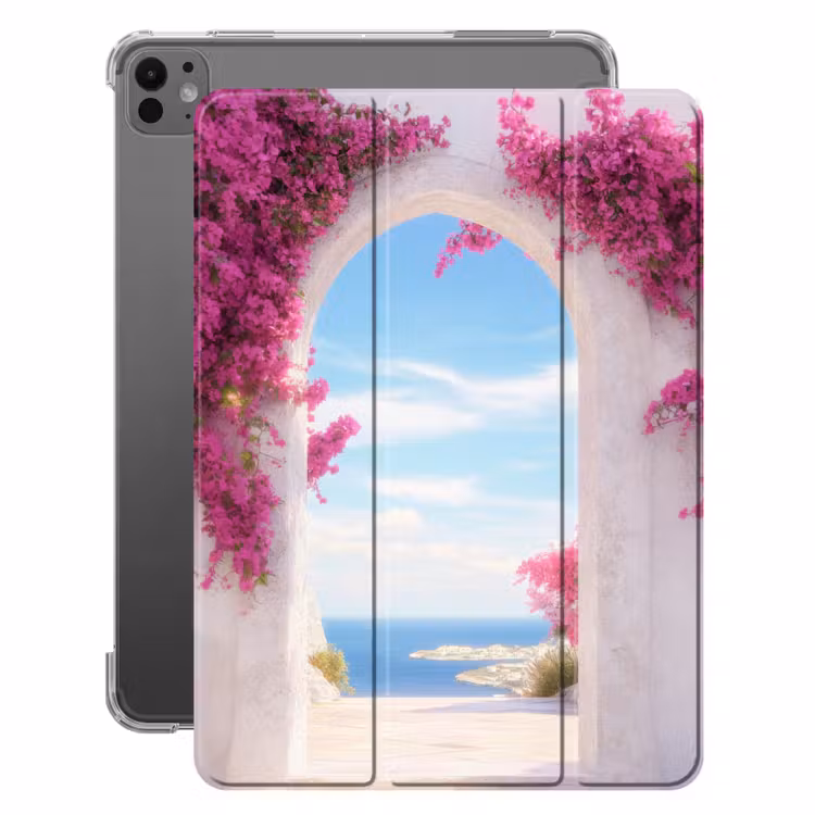 iPad-Hülle - Meer - Rosa - Blumen - Tor — 1
