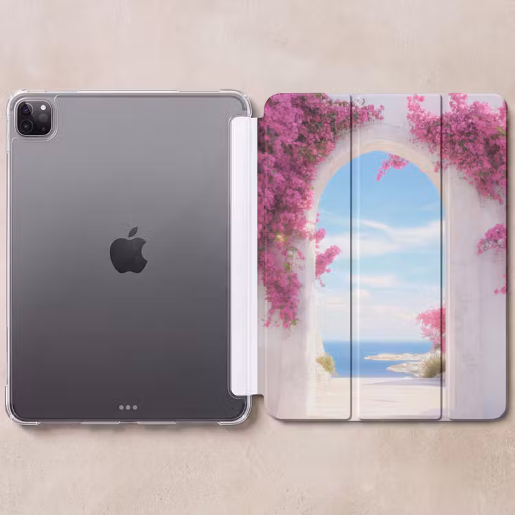 iPad-Hülle - Meer - Rosa - Blumen - Tor — 6