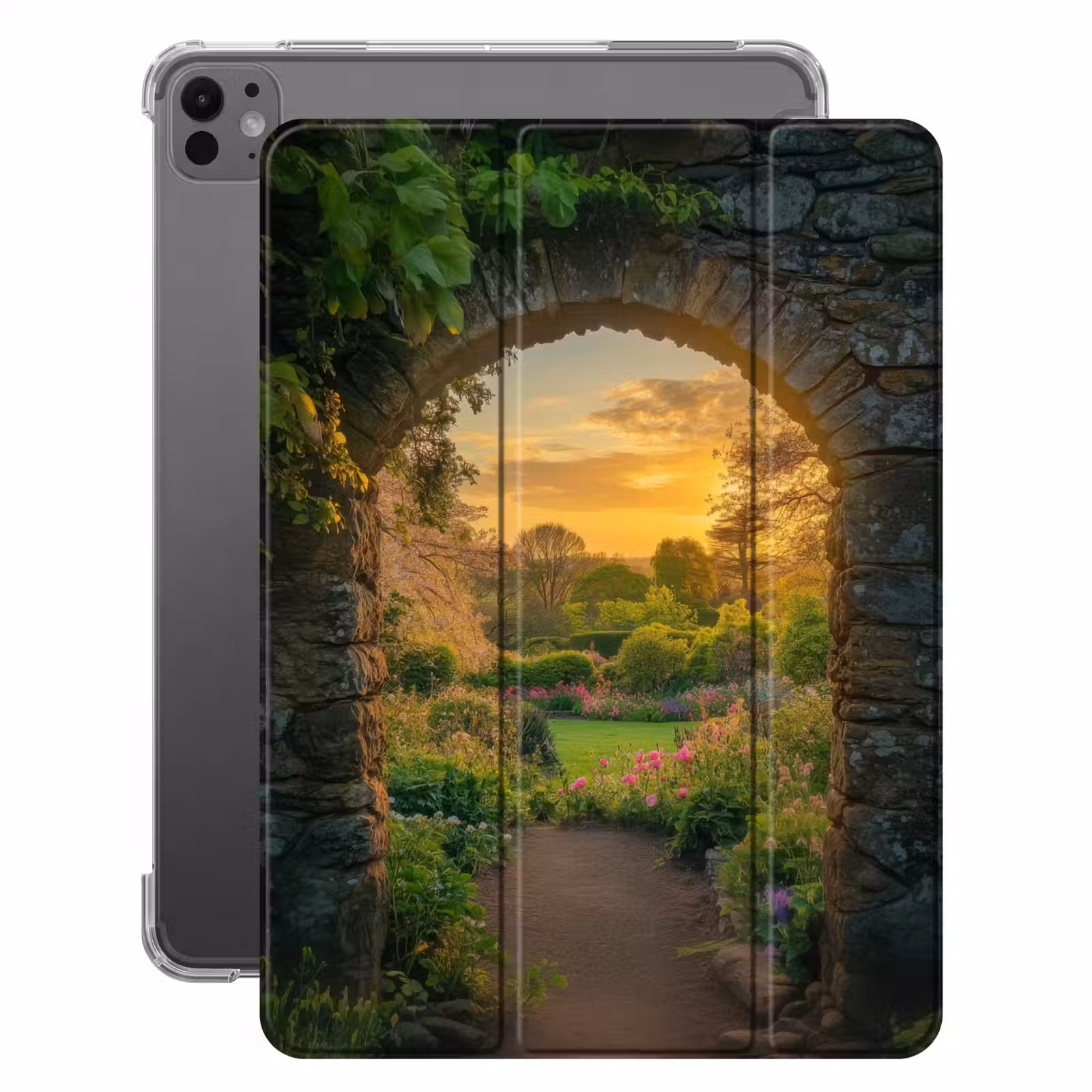 iPad-Hülle - Tor - Pflanzen - Sonnenuntergang — 1
