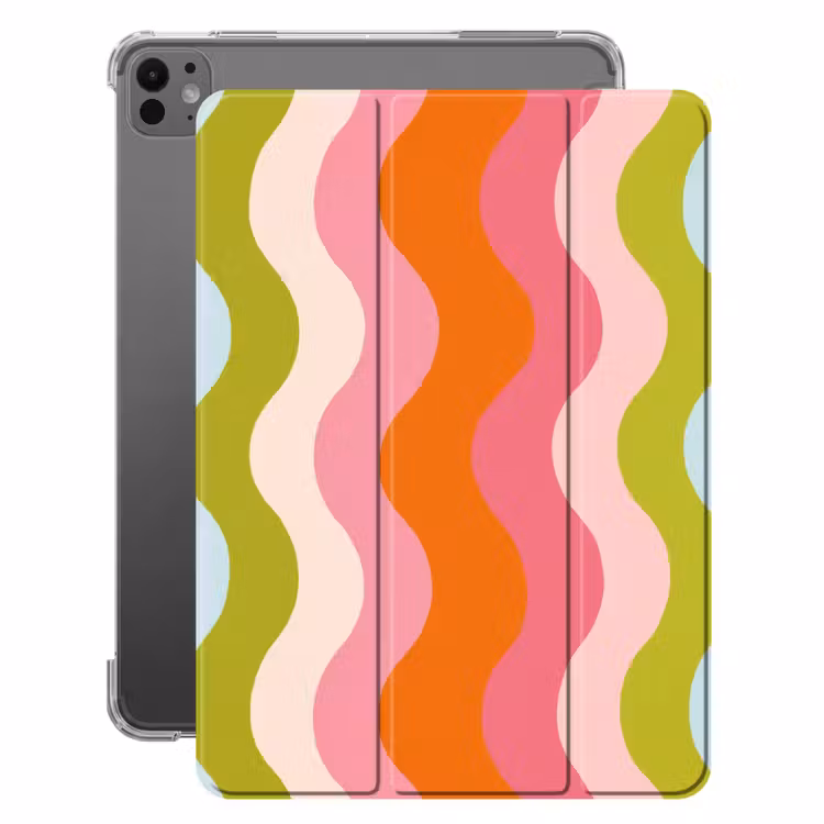 iPad-Hülle - Bahnen - Wellen - Bunt - Vertikal — 1