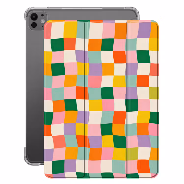 iPad-Hülle - Quadrate - Bunt - Gewellt — 1
