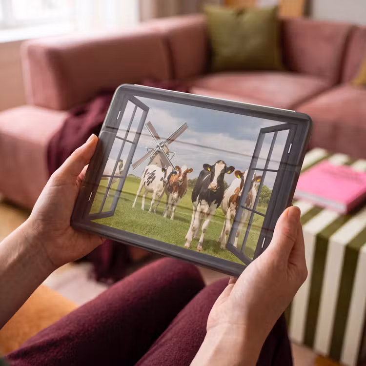 iPad-Hülle - Aussicht - Kuh - Mühle - Kühe - Wiese - Gras - Grün — 4
