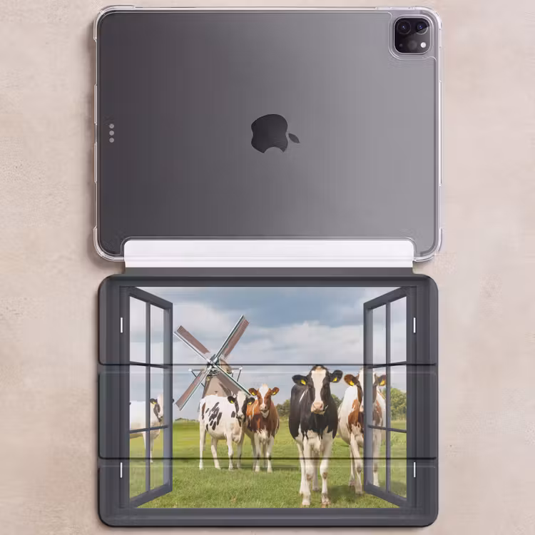iPad-Hülle - Aussicht - Kuh - Mühle - Kühe - Wiese - Gras - Grün — 6