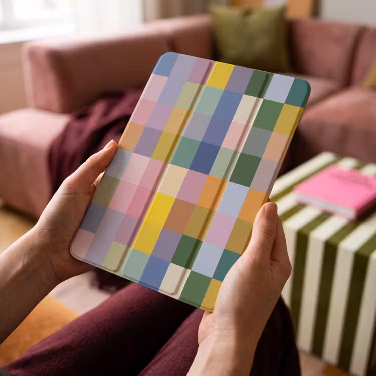 iPad-Hülle - Blöcke - Quadratisch - Gemustert - Farbig — 4