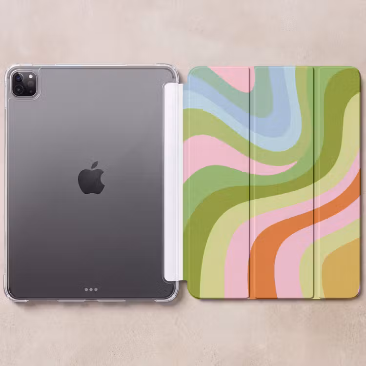 iPad-Hülle - Linien - Pastelltöne - Wellenförmig — 6