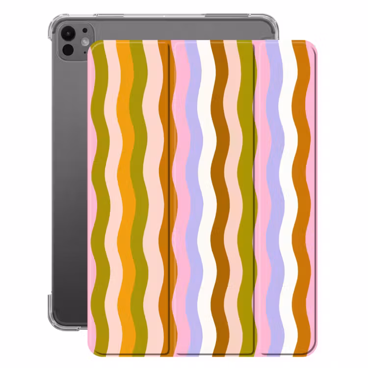 iPad-Hülle - Linien - Wellen - Pastellfarben - Muster — 1