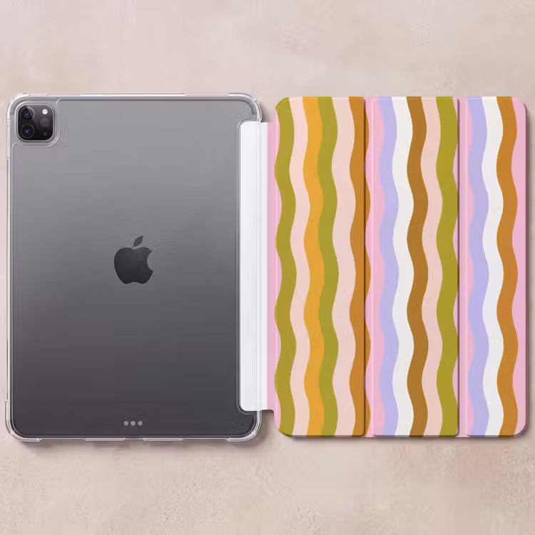 iPad-Hülle - Linien - Wellen - Pastellfarben - Muster — 6