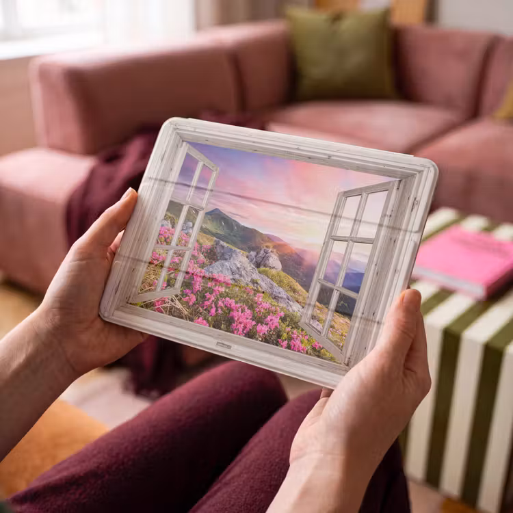 iPad-Hülle - Berge - Landschaft - Aussicht - Blumen - Abend - Rosa — 4