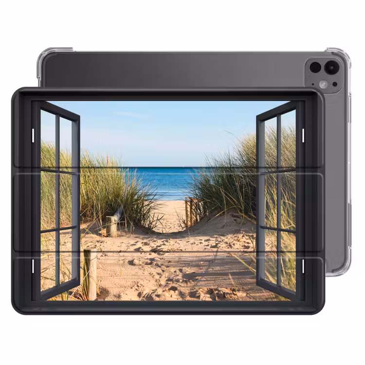 iPad-Hülle - Durchblick - Strand - Meer - Sand - Wasser - Strandhafer - Dünen — 1