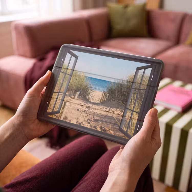 iPad-Hülle - Durchblick - Strand - Meer - Sand - Wasser - Strandhafer - Dünen — 4