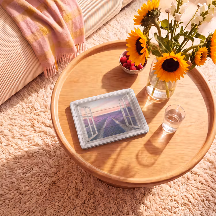 iPad-Hülle - Durchsichtig - Lavendel - Blumen - Holz - Sonnenuntergang - Lila — 2