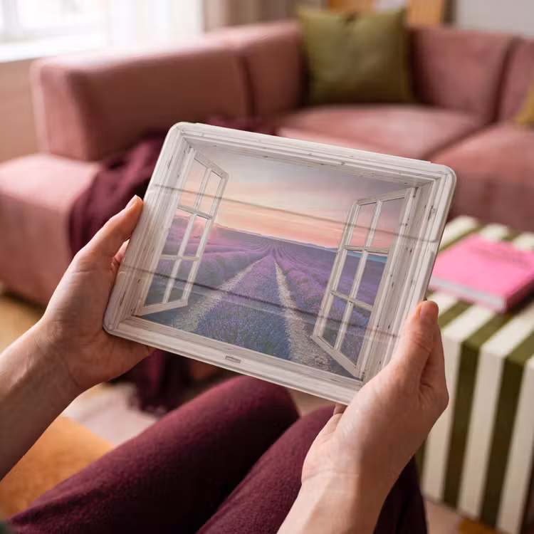 iPad-Hülle - Durchsichtig - Lavendel - Blumen - Holz - Sonnenuntergang - Lila — 4