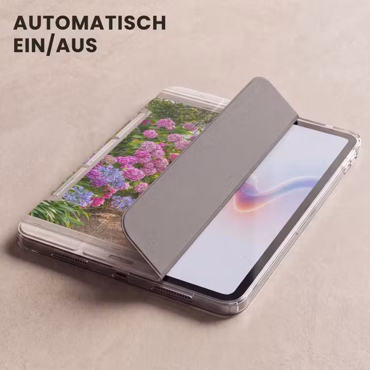 iPad-Hülle - Hortensie - Durchsichtig - Blumen - Sommer - Lila - Weg — 5