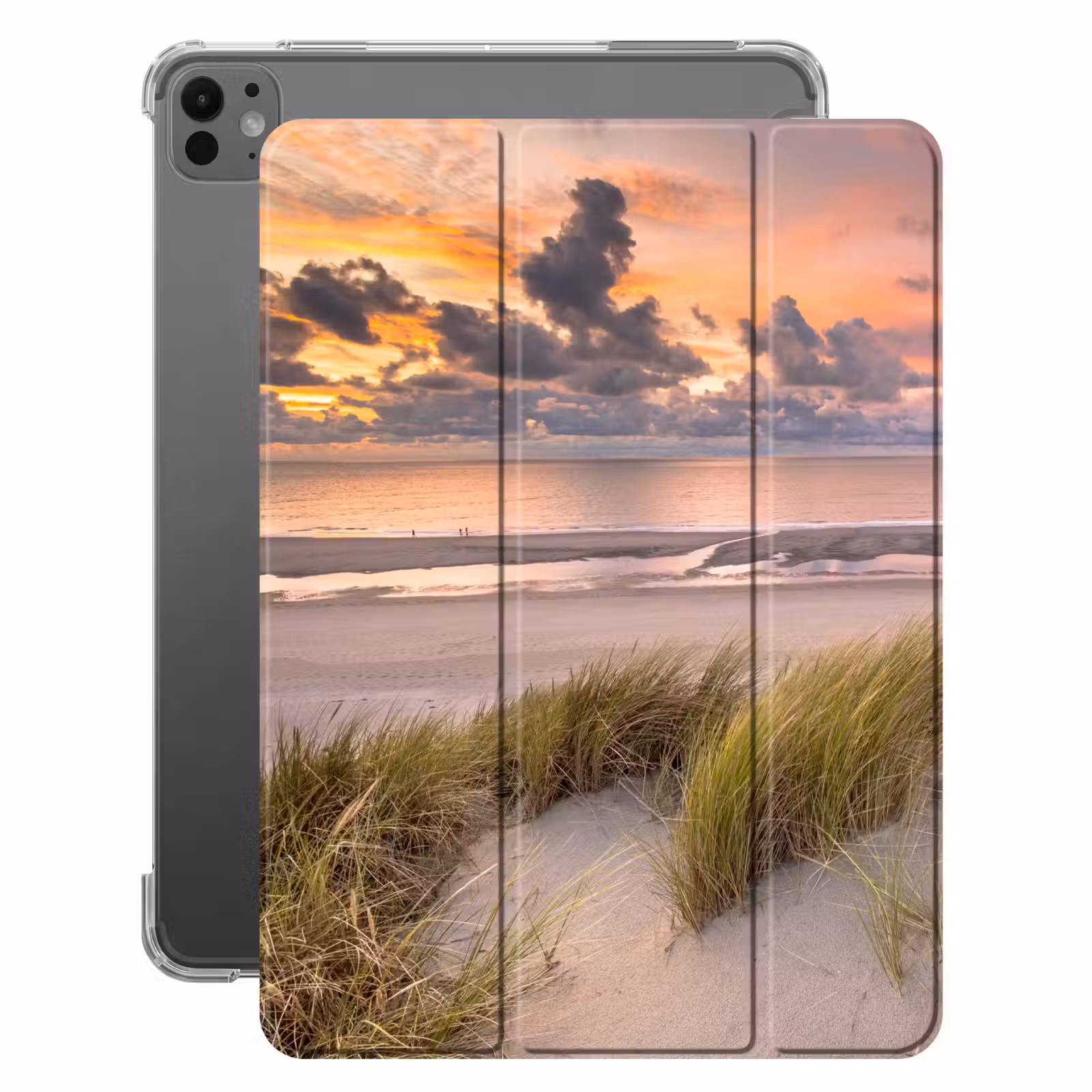 iPad-Hülle - Sonnenuntergang - Düne - Strand - Pflanzen - Meer — 1