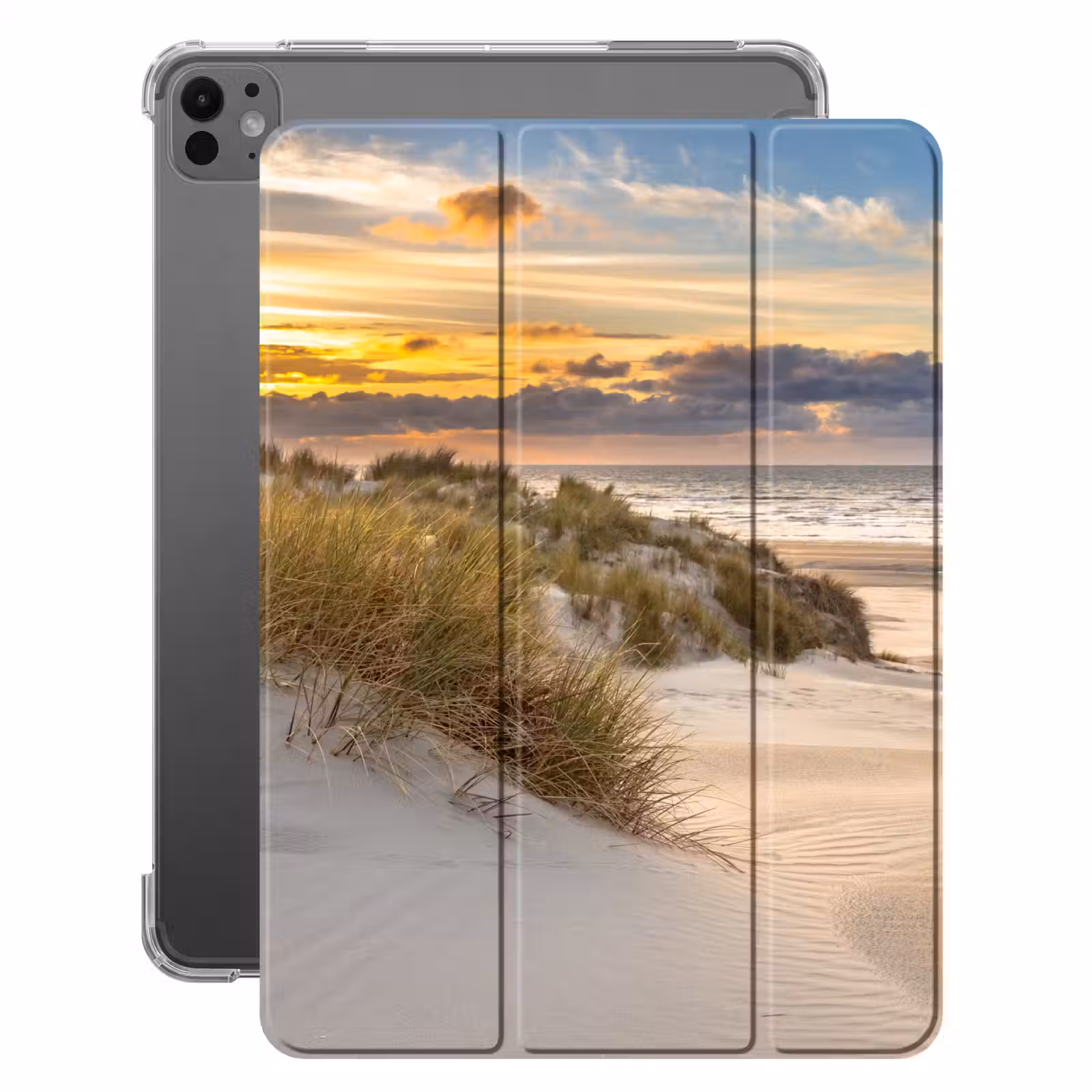iPad-Hülle - Strand - Düne - Gras - Sonnenuntergang - Meer — 1