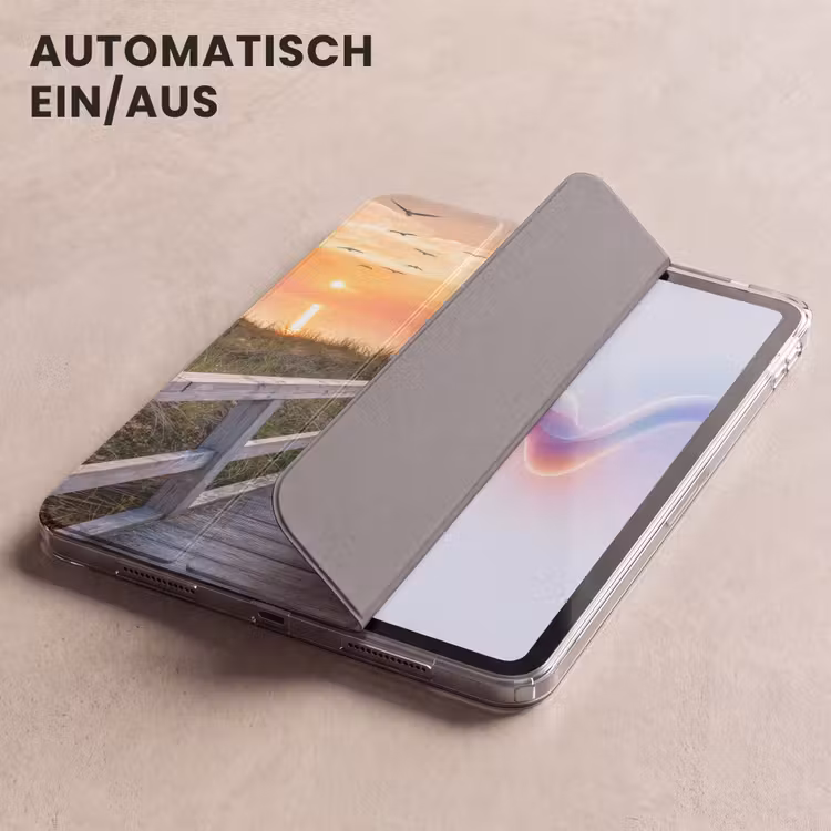 iPad-Hülle - Sonnenuntergang - Meer - Weg - Gras - Düne - Vögel — 5