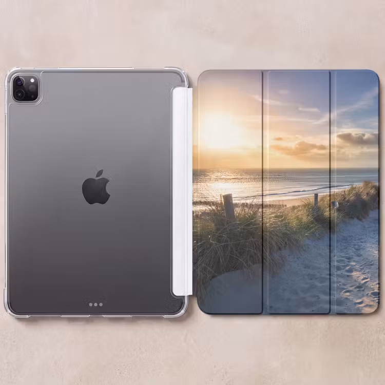 iPad-Hülle - Sonnenuntergang - Strand - Düne - Gras - Bank — 6
