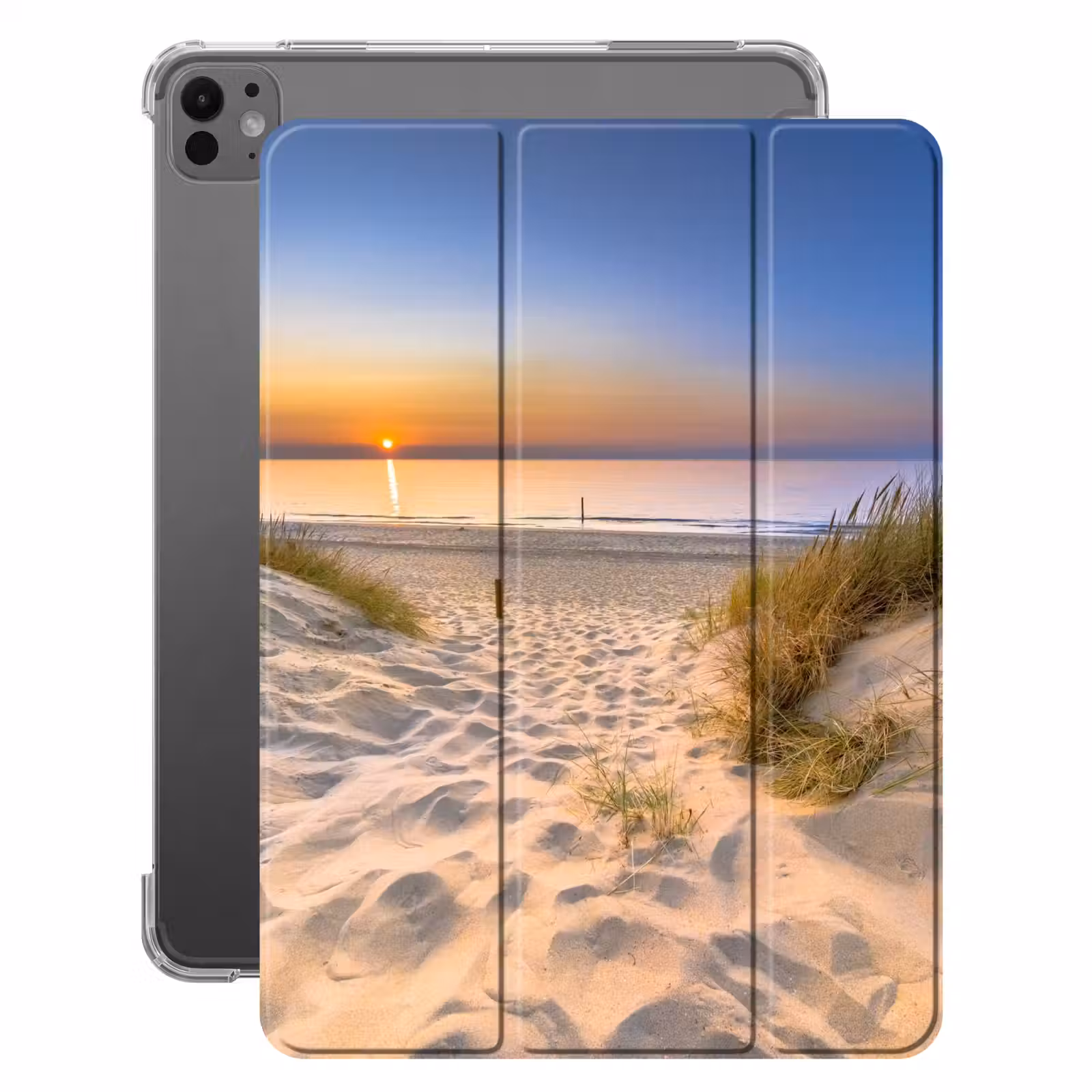 iPad-Hülle - Düne - Sonnenuntergang - Horizont - Strand - Gras — 1