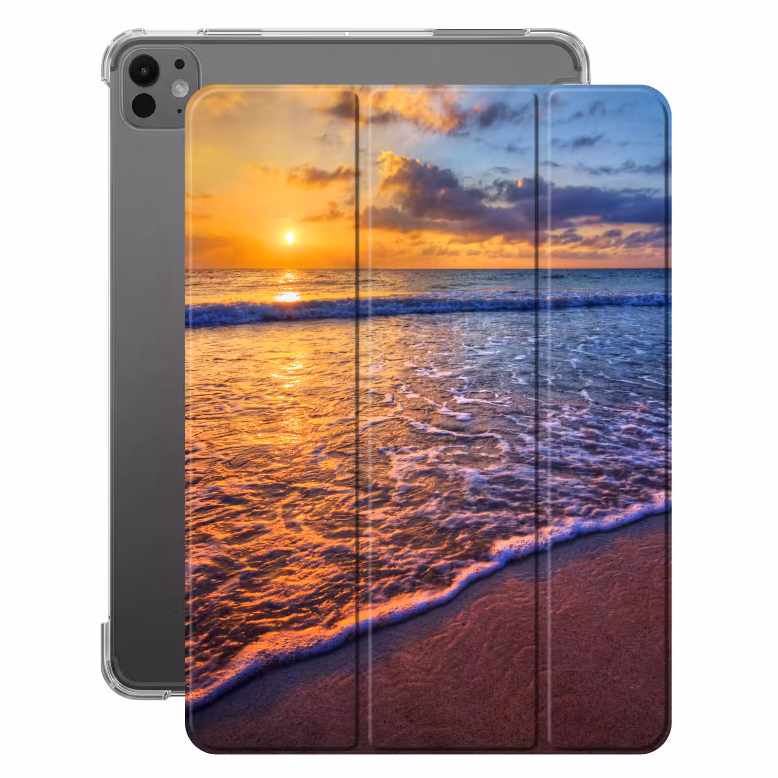 iPad-Hülle - Meer - Strand - Sonnenuntergang - Wolken - Horizont — 1