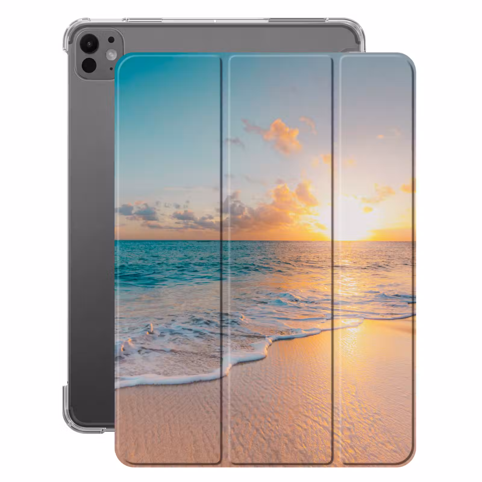 iPad-Hülle - Sonnenuntergang - Strand - Meer - Sommer - Blau — 1