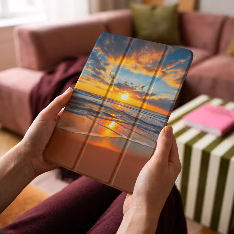 iPad-Hülle - Meer - Sonnenuntergang - Strand - Wolken - Orange — 4