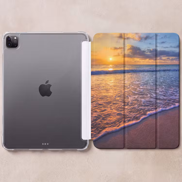 iPad-Hülle - Meer - Strand - Sonnenuntergang - Wolken - Horizont — 6
