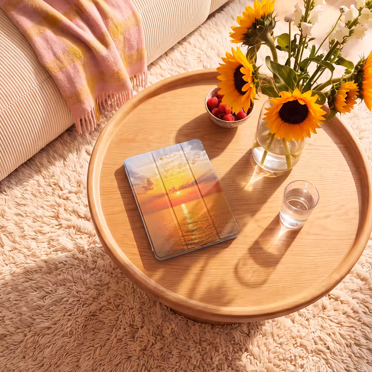 iPad-Hülle - Sonnenuntergang - Meer - Himmel - Orange - Horizont - Wasser — 2