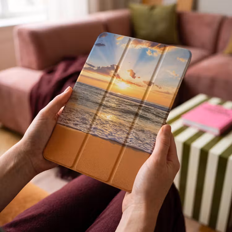 iPad-Hülle - Strand - Sonnenuntergang - Meer - Wolken - Horizont — 4