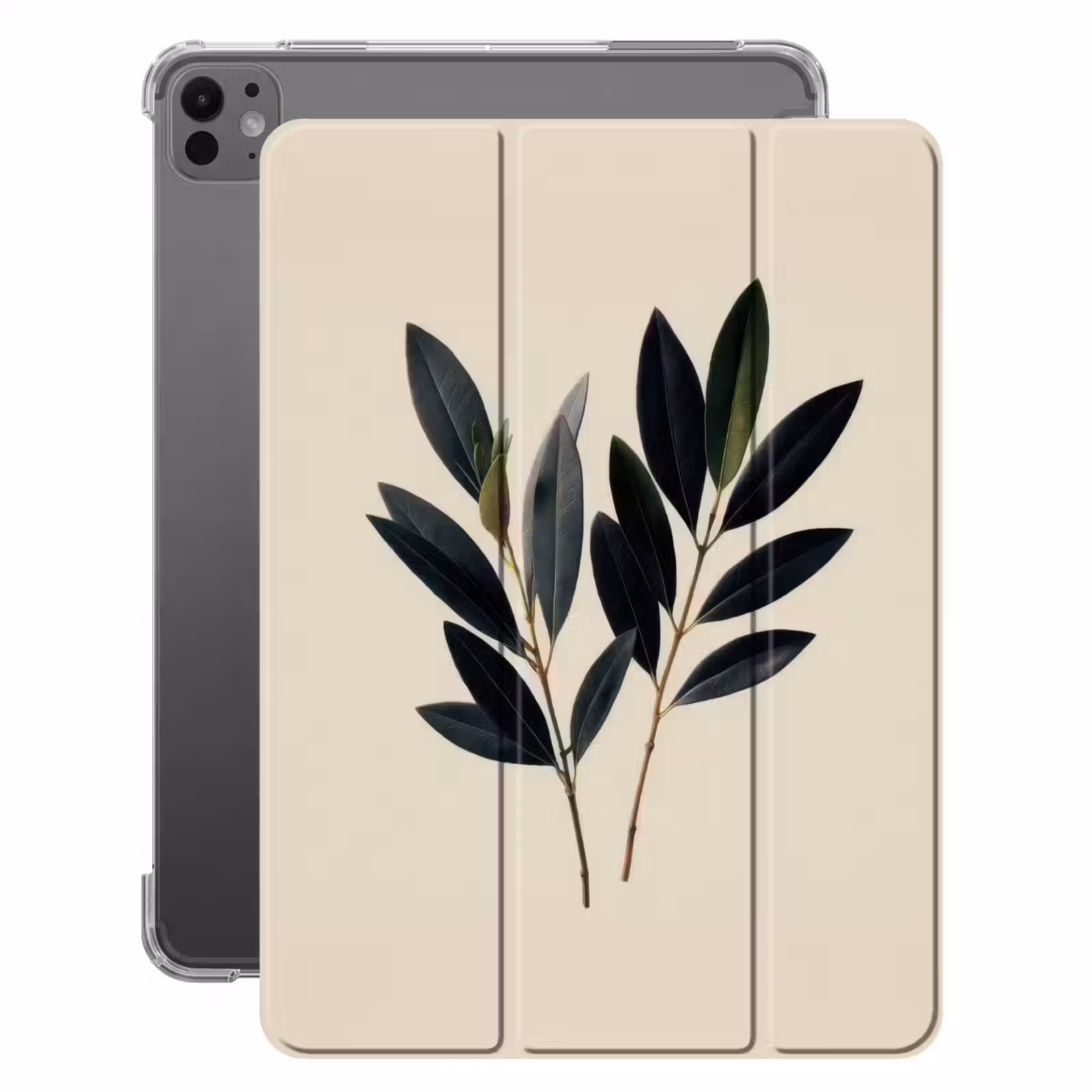 iPad-Hülle - Ovalförmige Blätter - Tiefgrün - Symmetrisch — 1