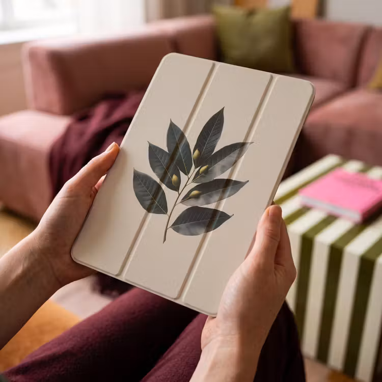 iPad-Hülle - Lorbeerblätter - Blütenknospen - subtil — 4
