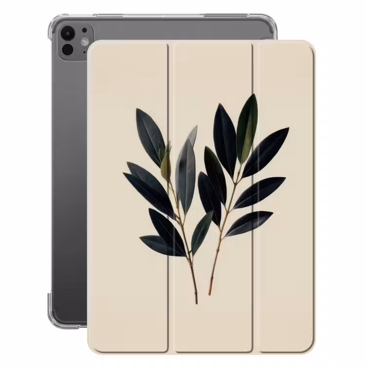 iPad-Hülle - Ovalförmige Blätter - Tiefgrün - Symmetrisch — 1