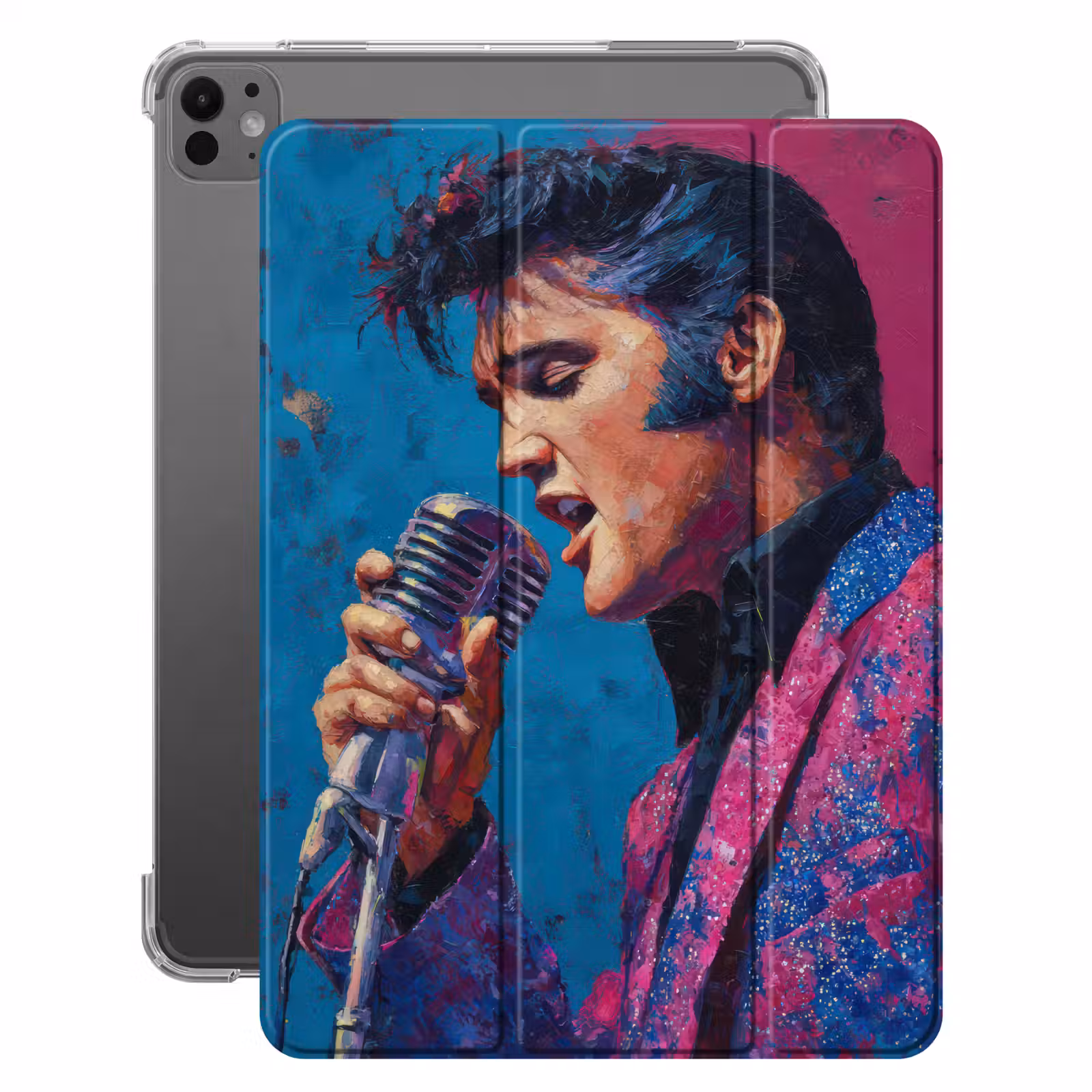 iPad-Hülle - Singender Mann - Glitzerjacke - Mikrofon — 1