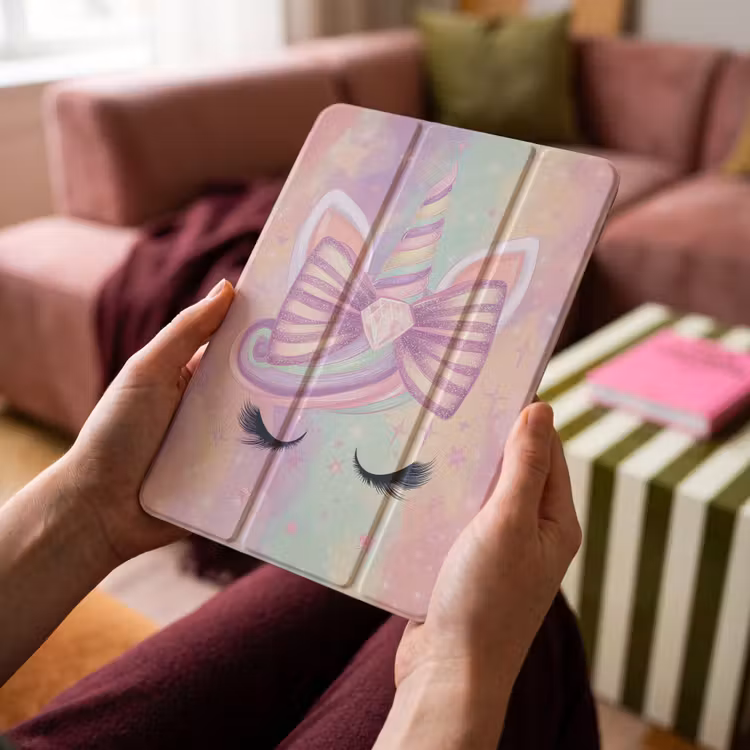 iPad-Hülle - Einhorn - Glitzer - Regenbogen - Pastell — 4