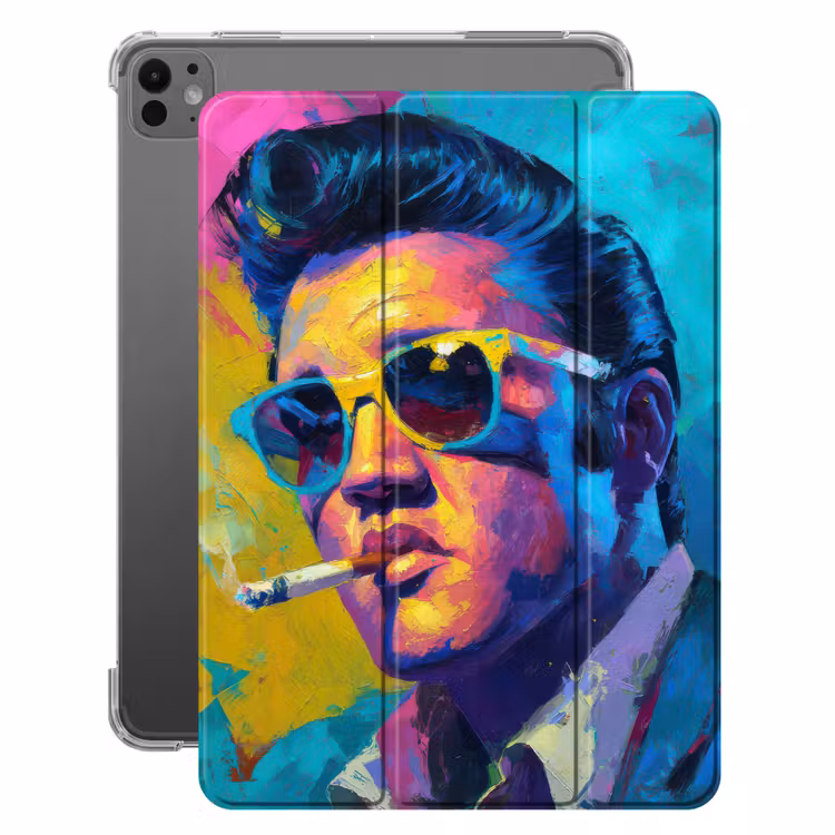 iPad-Hülle - Porträt - Zigarette - Bunt - Brille — 1