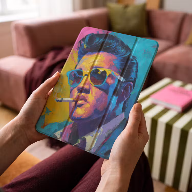 iPad-Hülle - Porträt - Zigarette - Bunt - Brille — 4