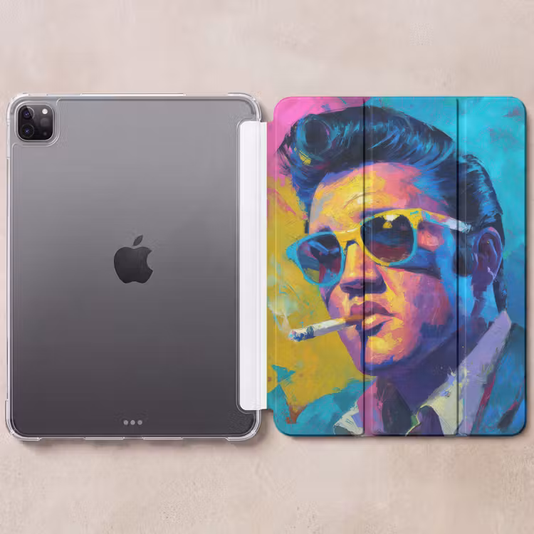iPad-Hülle - Porträt - Zigarette - Bunt - Brille — 6