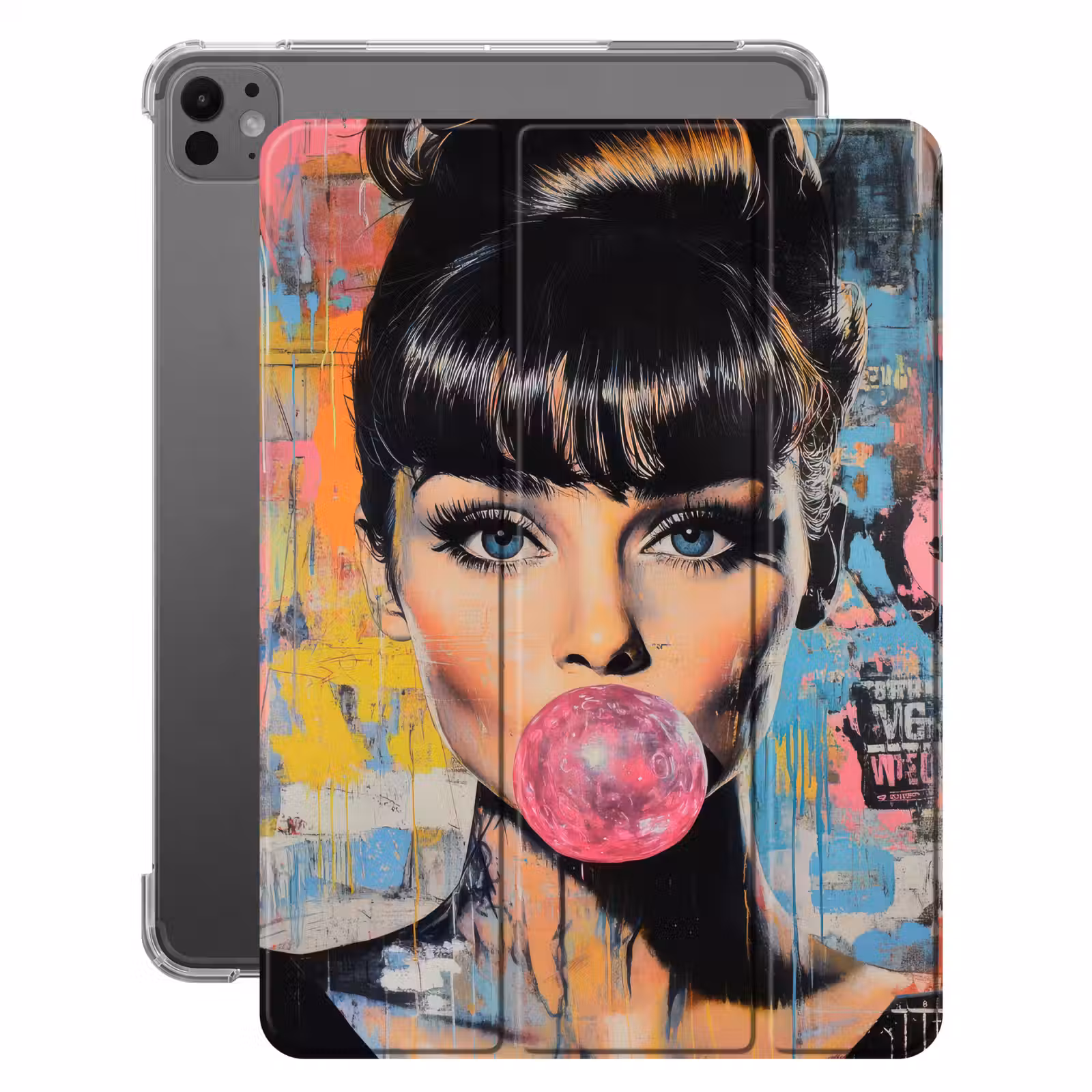 iPad-Hülle - Kaugummi - Frau - Pinselstriche - Modern — 1