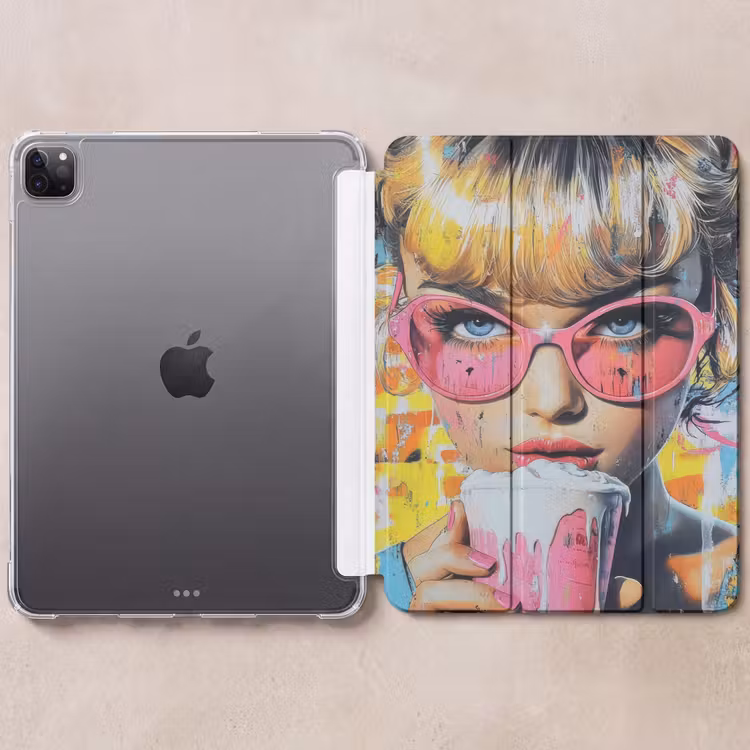 iPad-Hülle - Ausdrucksstark - Milchshake - Frau - Leuchtende Farben — 6