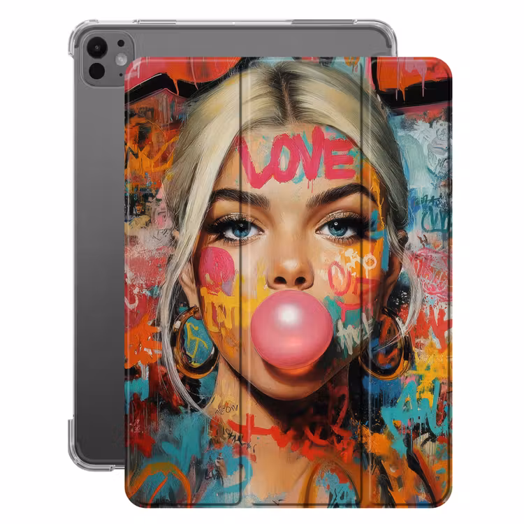 iPad-Hülle - Frau - Kaugummi - Graffiti - Liebe — 1