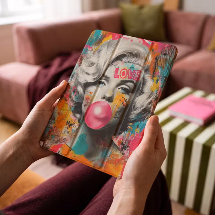 iPad-Hülle - Frau - Kaugummi - Graffiti - Neonfarben — 4