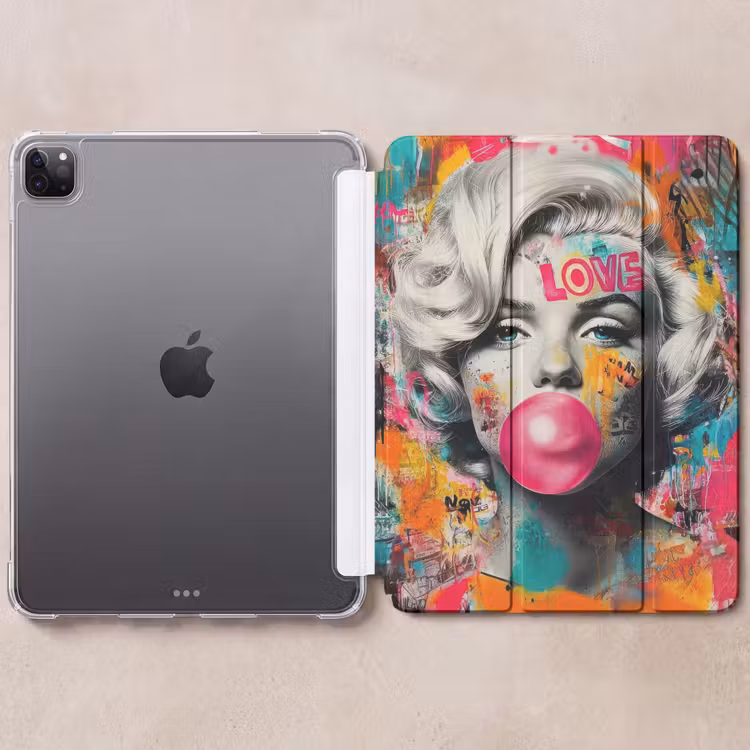 iPad-Hülle - Frau - Kaugummi - Graffiti - Neonfarben — 6