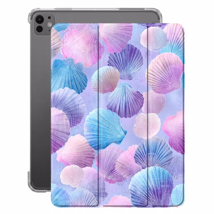 iPad-Hülle - Muscheln - Lila - Blau - Muster — 1