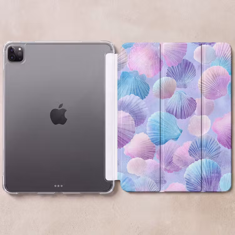 iPad-Hülle - Muscheln - Lila - Blau - Muster — 6